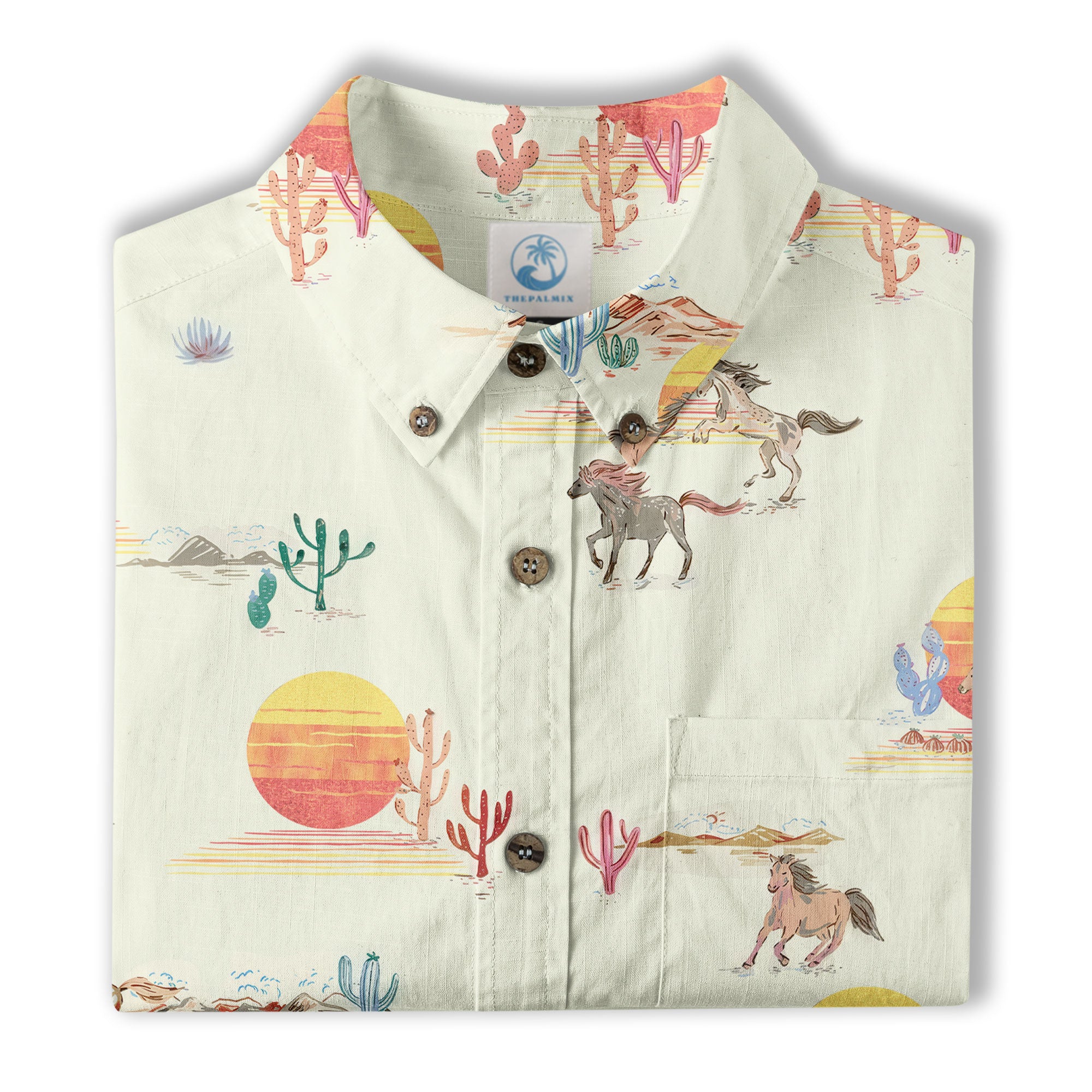 Horses Running Desert Western Hawaiian Shirt Desert Summer Beach Aloha Shirt - The Palmix