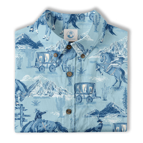 Horses Running Desert Western Hawaiian Shirt Desert Summer Beach Aloha Shirt - The Palmix