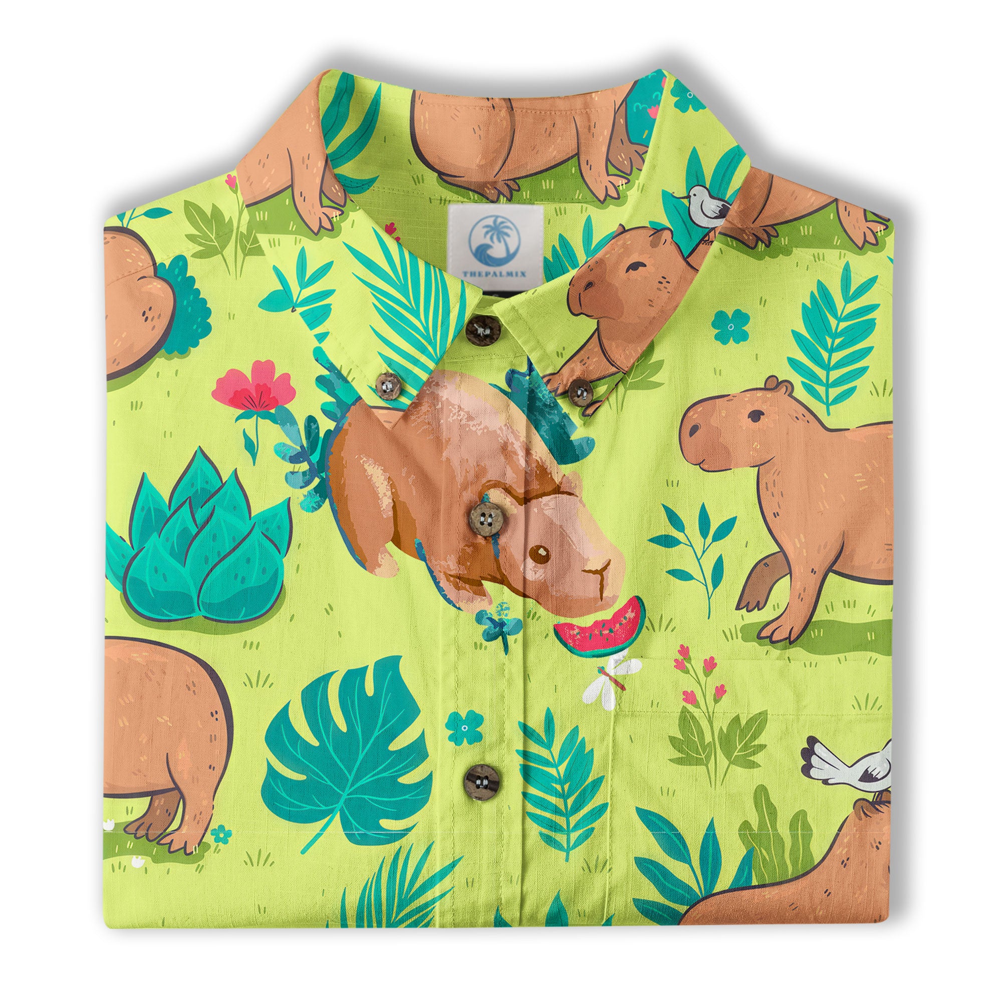 Tropical Capybara Hawaiian Shirt Aloha Funny Beach Capybara Shirt - The Palmix