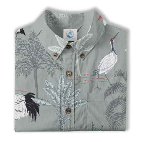 Tropical Birds in Exotic Flowers Wildlife and Plants Floral Colorful Shirt - The Palmix
