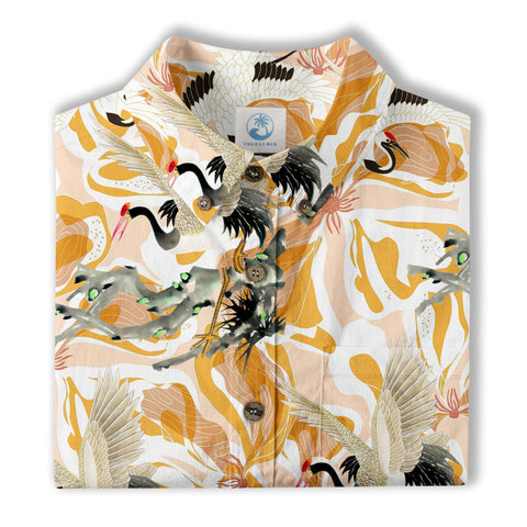 Tropical Birds in Exotic Flowers Wildlife and Plants Floral Colorful Shirt - The Palmix