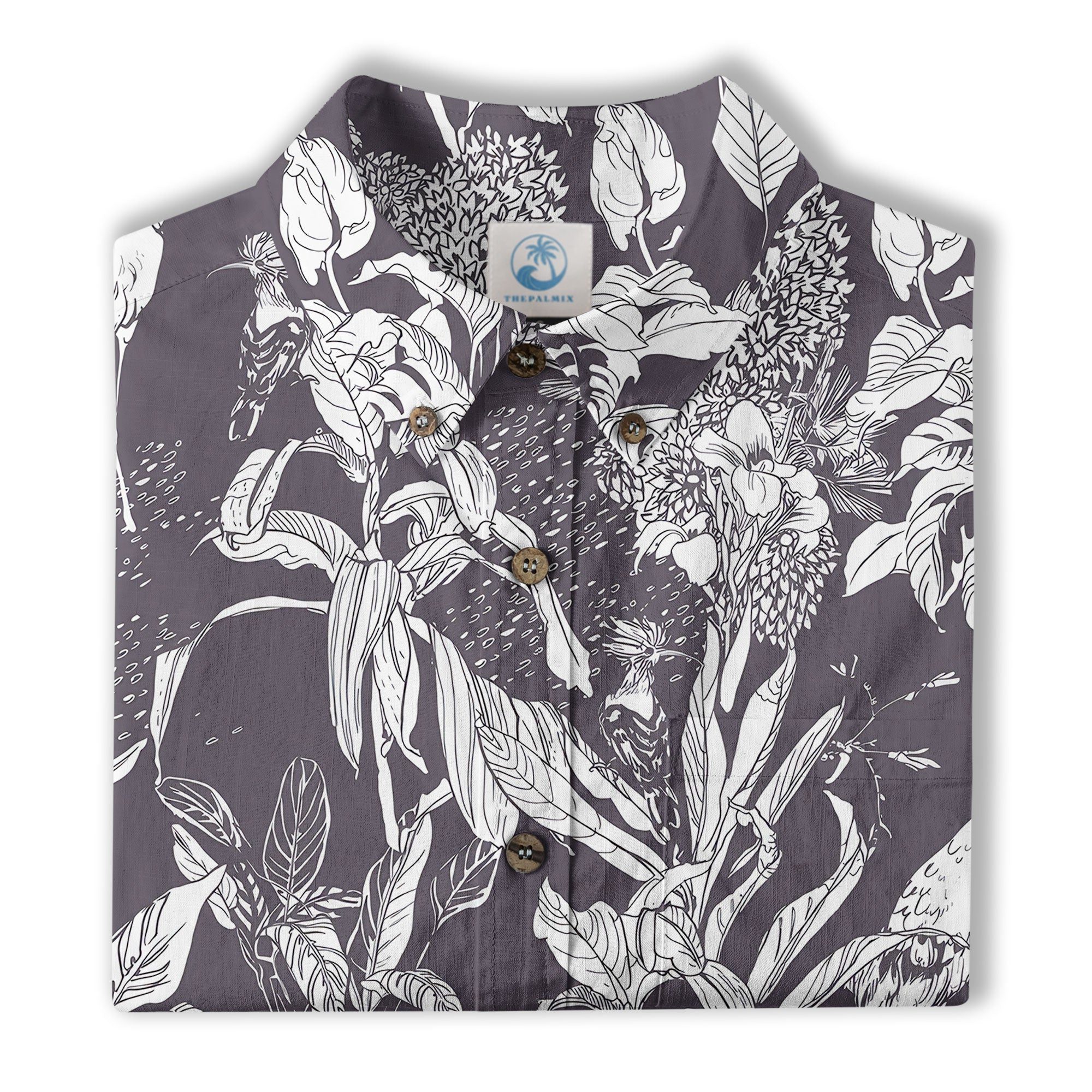 Tropical Birds in Exotic Flowers Wildlife and Plants Floral Colorful Shirt - The Palmix