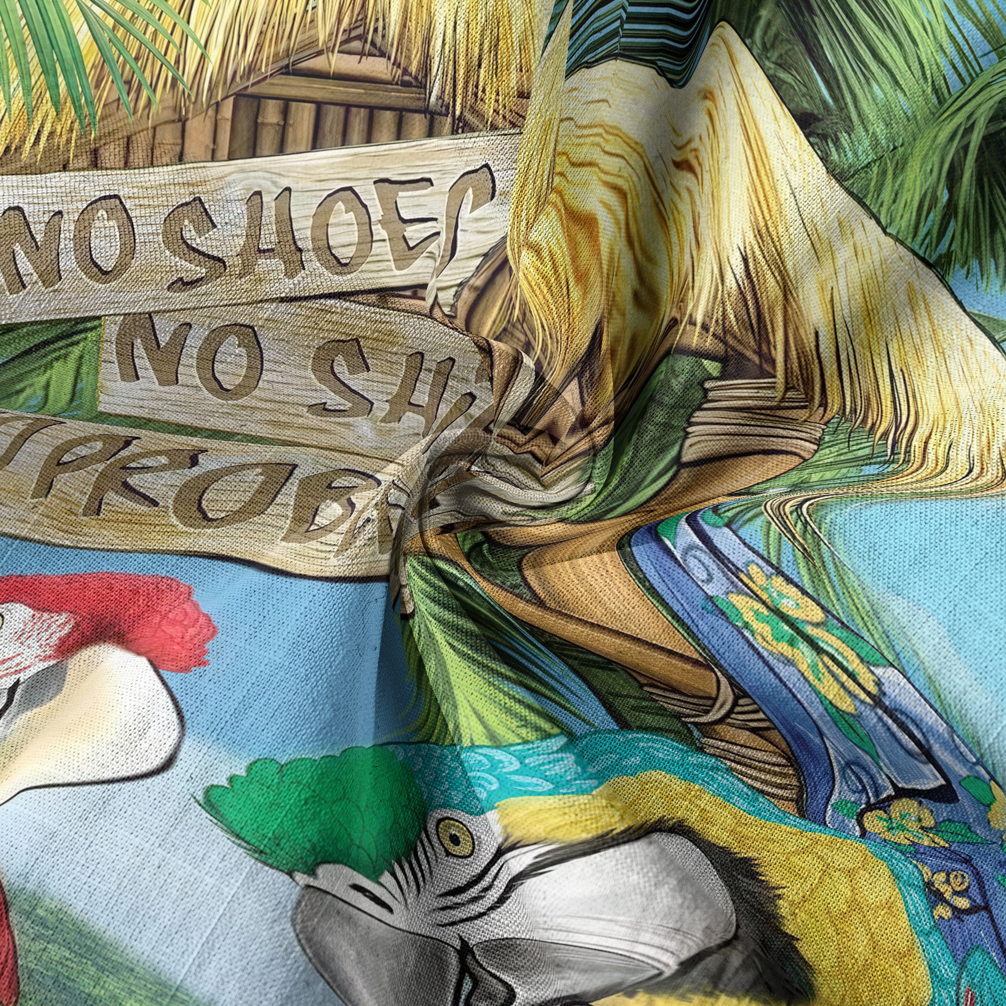 No Shoes No Shirt No Problem Parrot Aloha Hawaiian Shirt - The Palmix