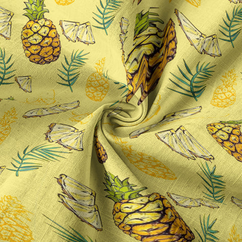 Tropical Floral Pattern Hawaii Shirt, Tropical Pineapple Print Hawaiian Shirt - The Palmix