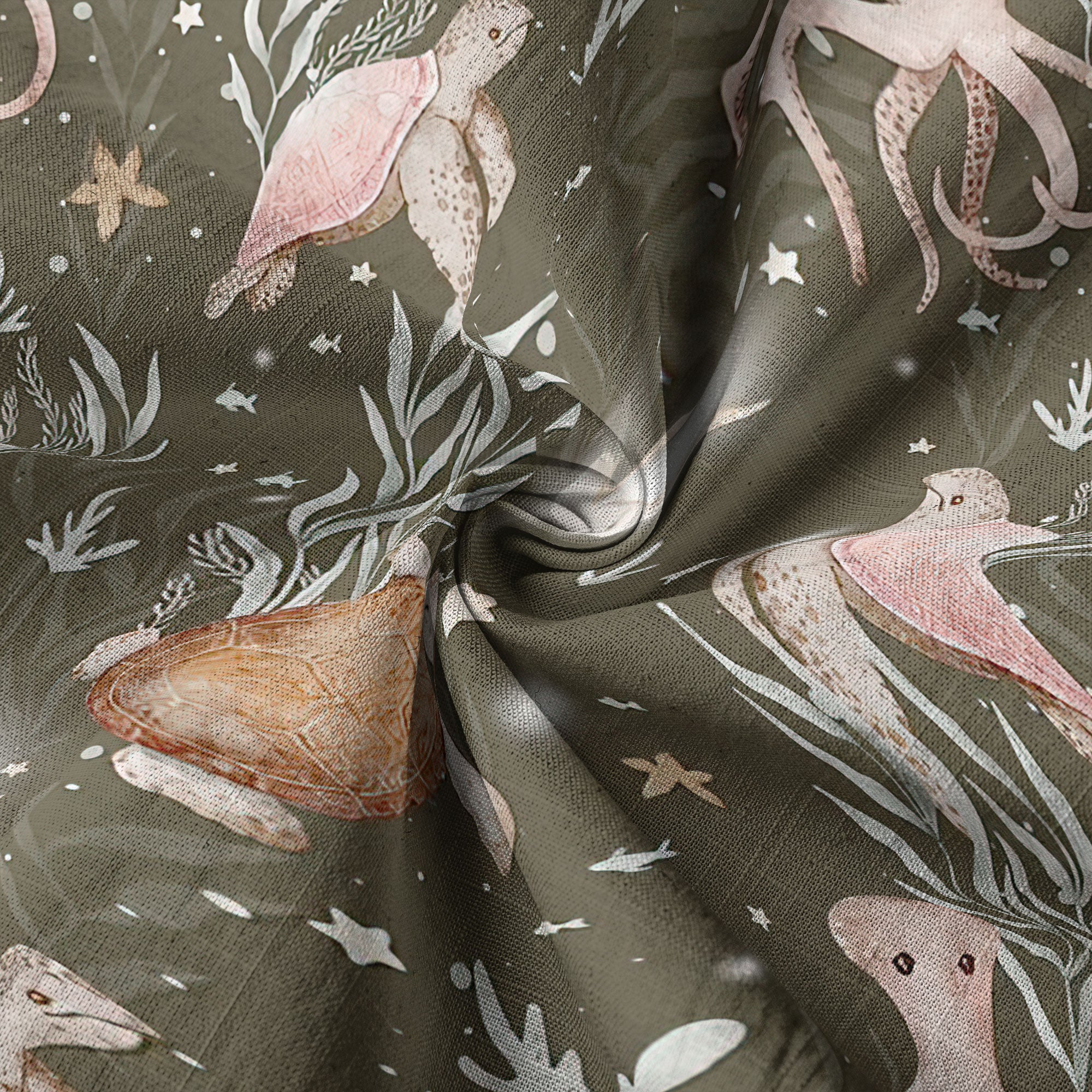 Ocean Animals Hawaiian Button Up Shirt, Turtle Summer Beach Shirt - The Palmix