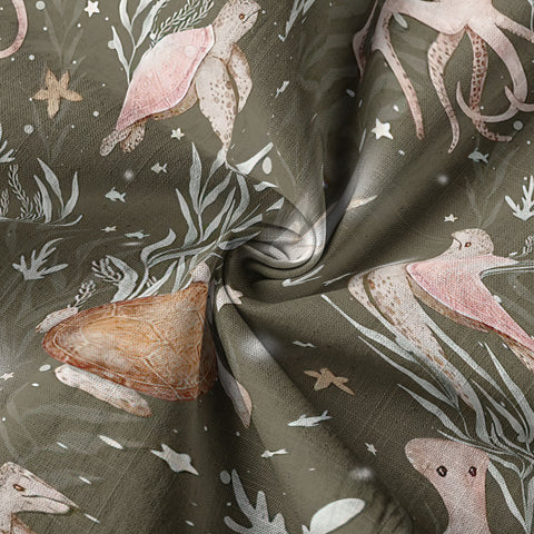 Ocean Animals Hawaiian Button Up Shirt, Turtle Summer Beach Shirt - The Palmix