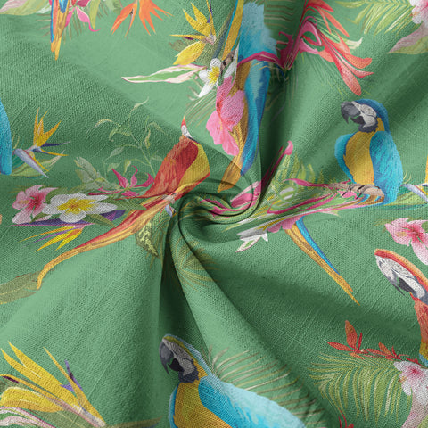 Parrot Hawaiian Button Up Shirt, Aloha Pattern Summer Beach Shirt - The Palmix