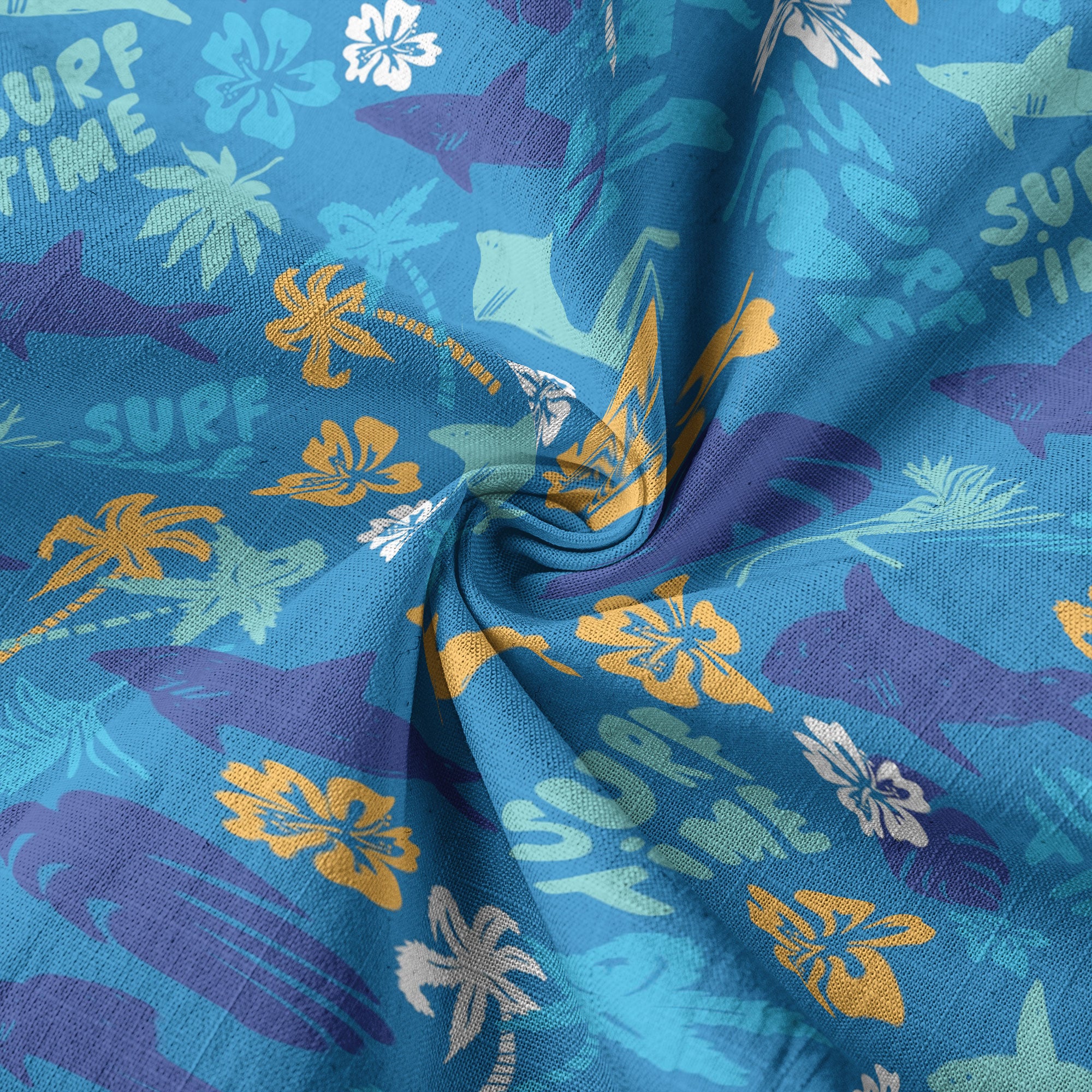Surf Time Hibiscus Flowers Hawaii Shirt, Aloha Pattern Hawaii Shirt - The Palmix