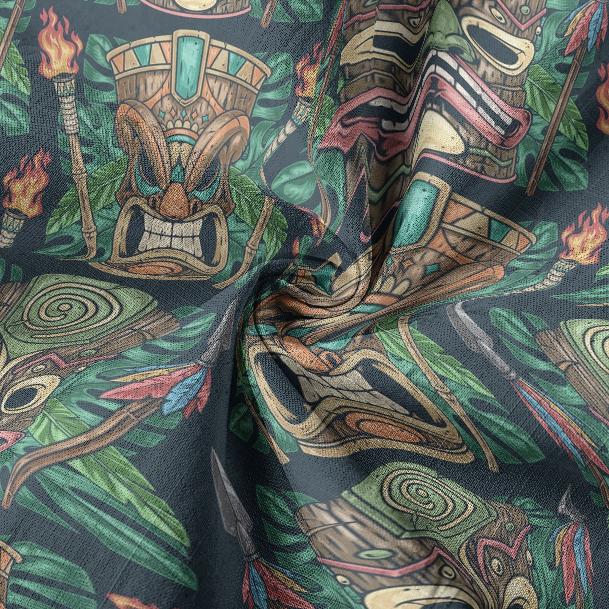 Exotic Tiki Mask Pattern Hawaii Shirt for Men - The Palmix