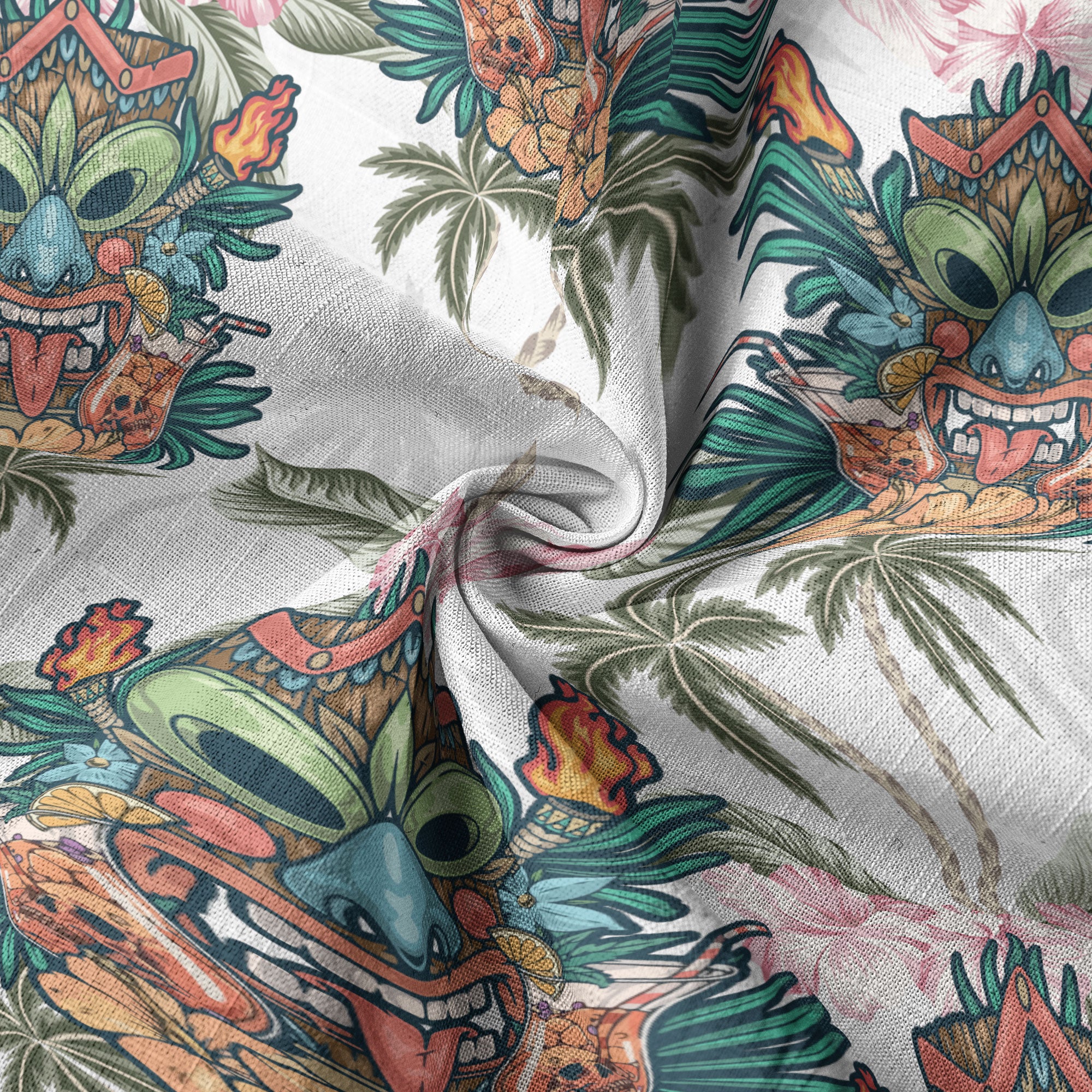 Tiki Mask Pattern Hawaii Shirt for Men, Aloha Pattern Shirt - The Palmix