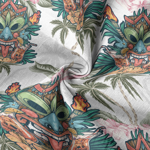 Tiki Mask Pattern Hawaii Shirt for Men, Aloha Pattern Shirt - The Palmix