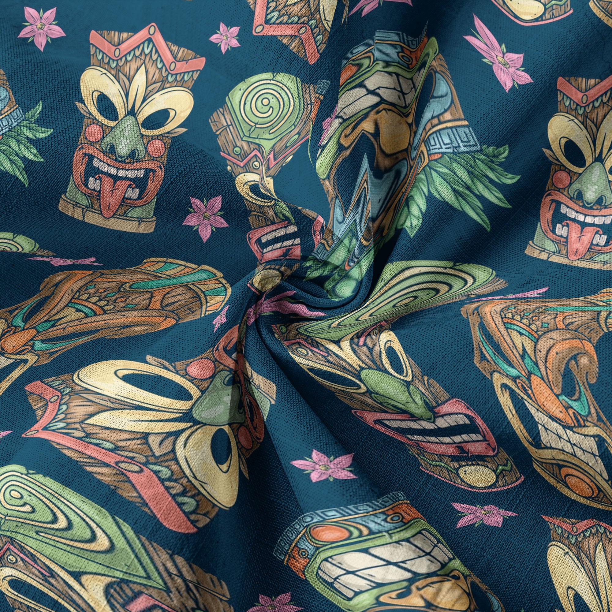Tiki Mask Pattern Hawaii Shirt for Men, Aloha Hawaii Shirt - The Palmix
