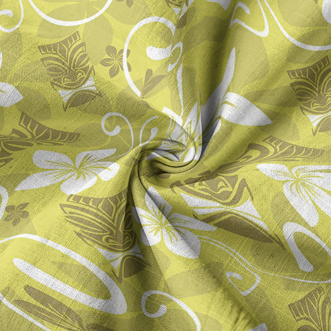 Tiki Mask Pattern Hawaii Shirt for Men, Aloha Floral Pattern Hawaii Shirt - The Palmix