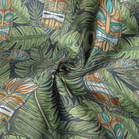 Surfing Tiki Mask Pattern Hawaii Shirt for Men, Aloha Flamingo Pattern Hawaii Shirt - The Palmix