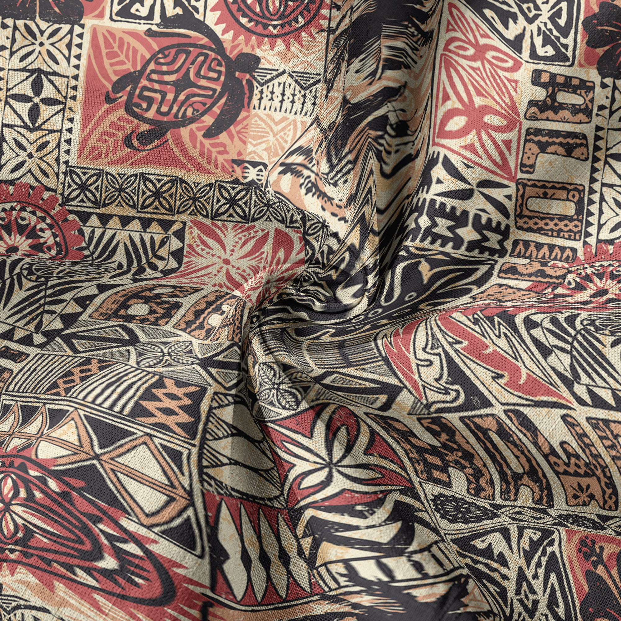 Hawaiian Tapa Style Tribal Pattern Shirt - The Palmix