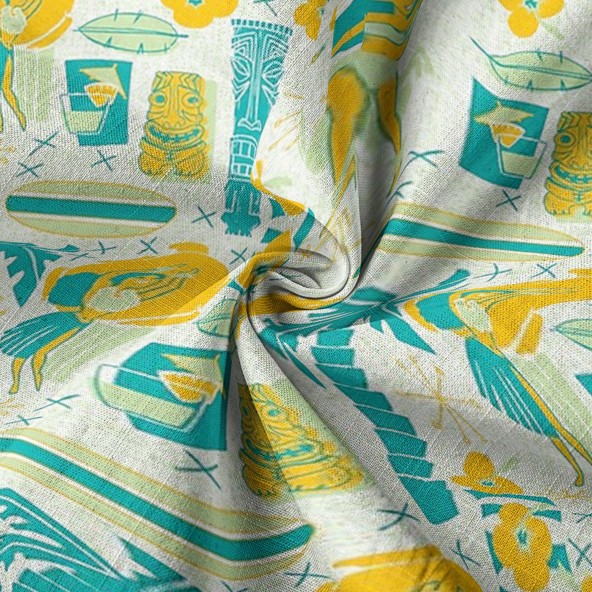 Surfing Tiki Mask Pattern Hawaii Shirt for Men, Tiki Mask Hawaiian Shirt - The Palmix