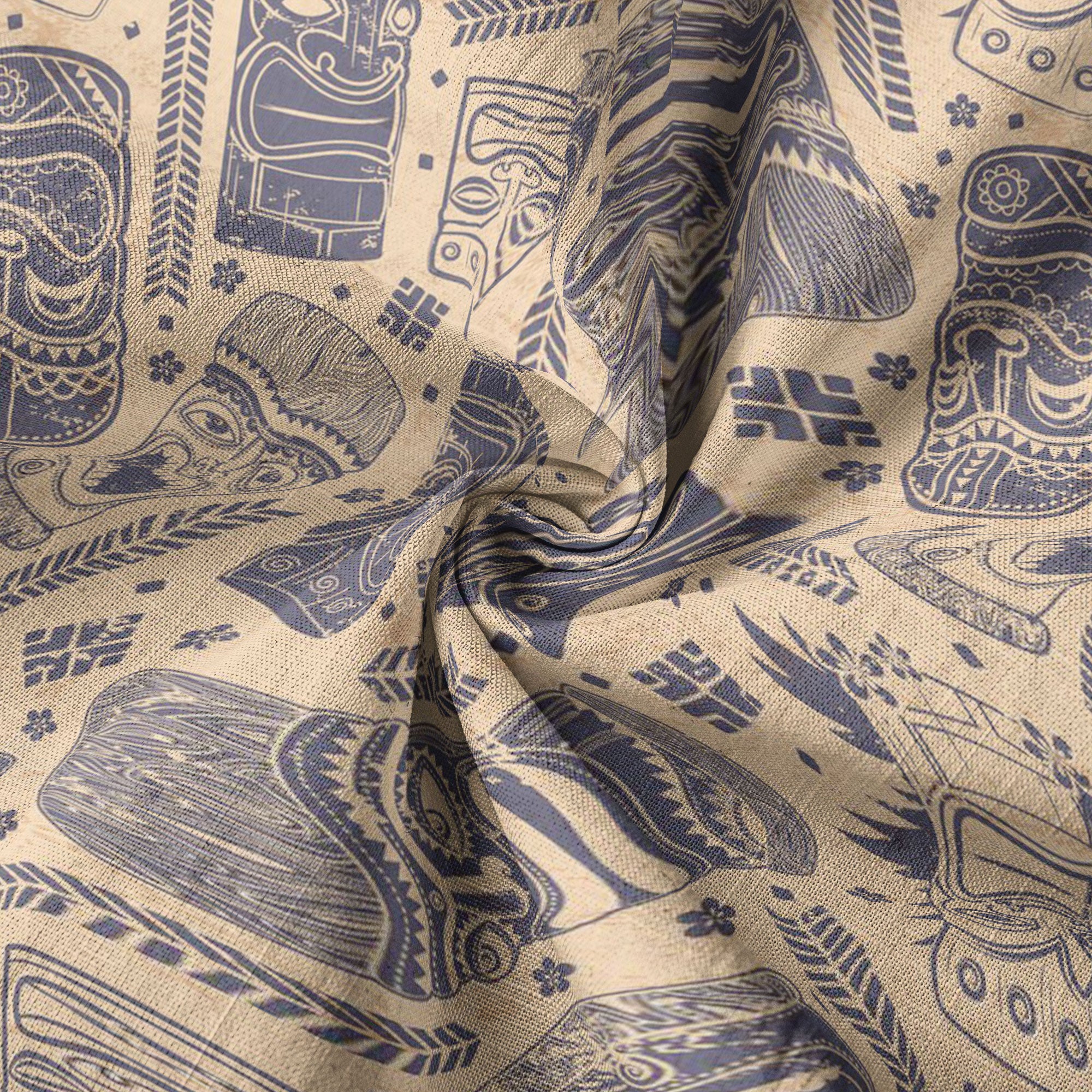 Surfing Tiki Mask Pattern Hawaii Shirt for Men, Tiki Mask Hawaiian Shirt - The Palmix