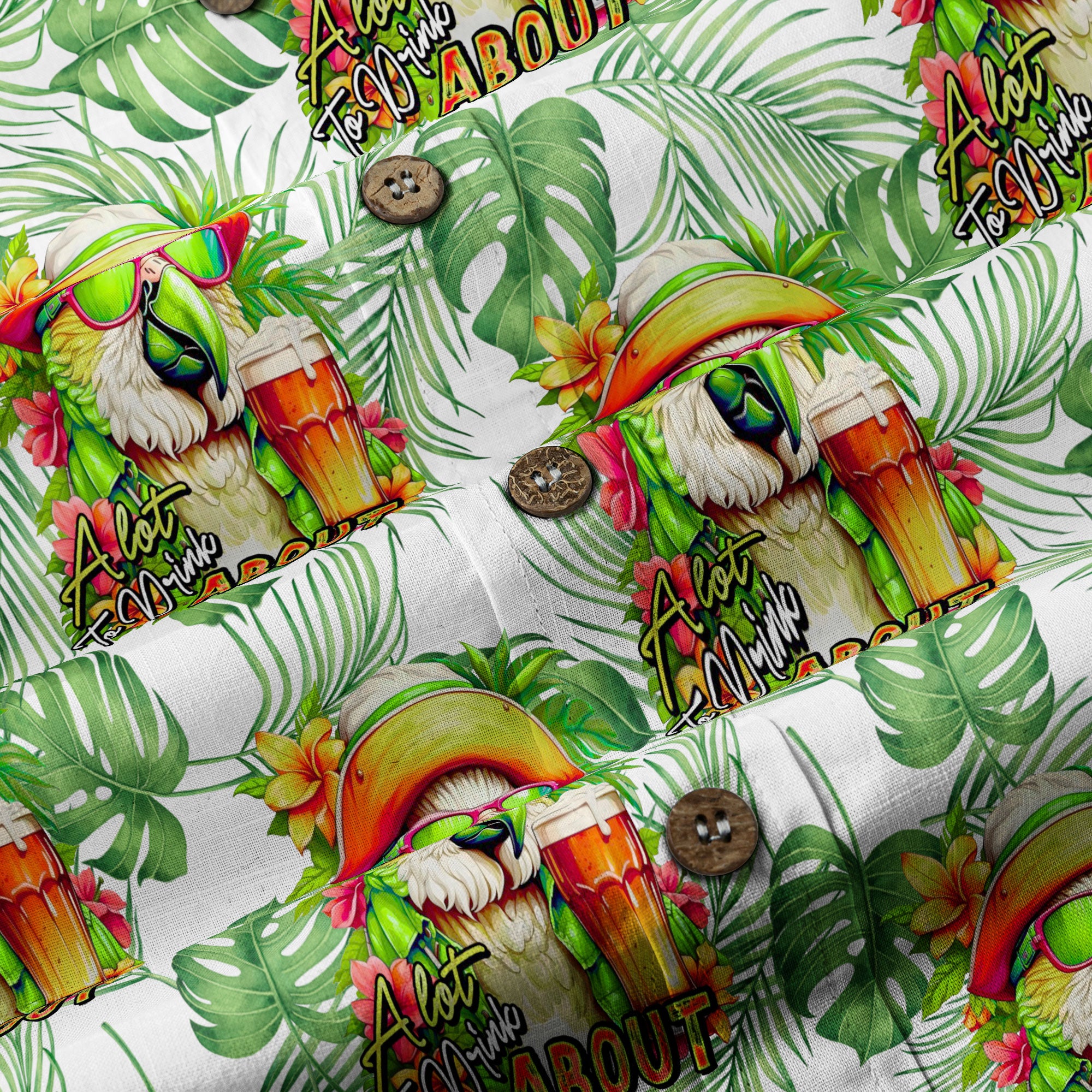 A Lot to Drink ABOUT Tropical Parrot Summer Hawaiian Shirt, Parrot Cocktail Hawaiian Shirt - The Palmix