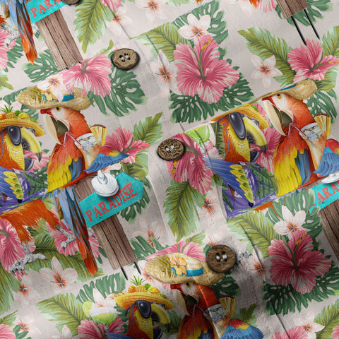 Parrot Aloha Hawaiian Shirt, Parrot Cocktail Hawaiian Shirt - The Palmix