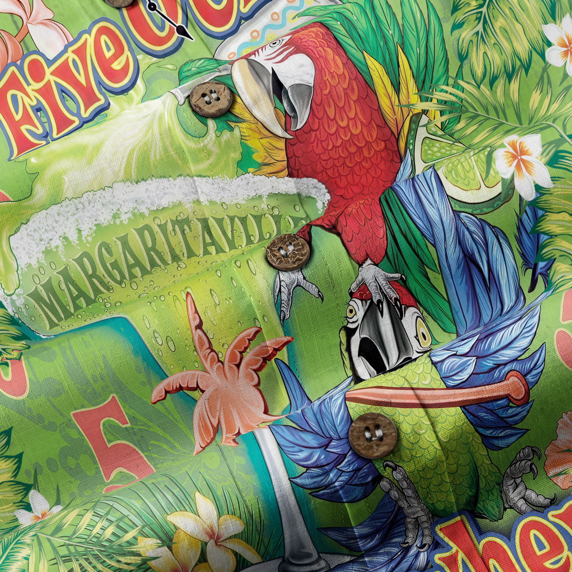 Funny Parrot Summer Party Hawaiian Shirt, I'm Not Waiting Til 5 O'clock Beach Vacation Hawaii Shirt, Cocktail Tropical Hawaiian Shirt - The Palmix