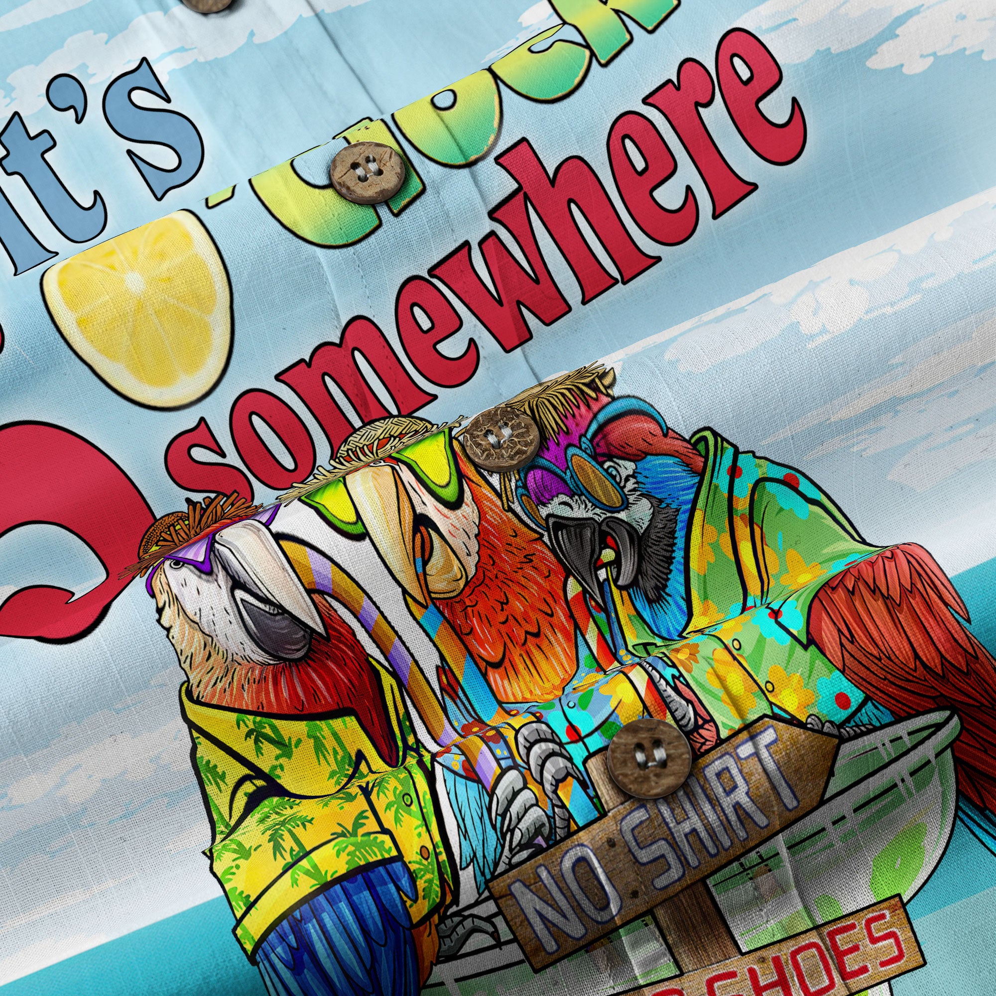 Parrot It’S 5 O’Clock Somewhere Hawaiian Shirt, Parrot Cocktail Hawaiian Shirt - The Palmix