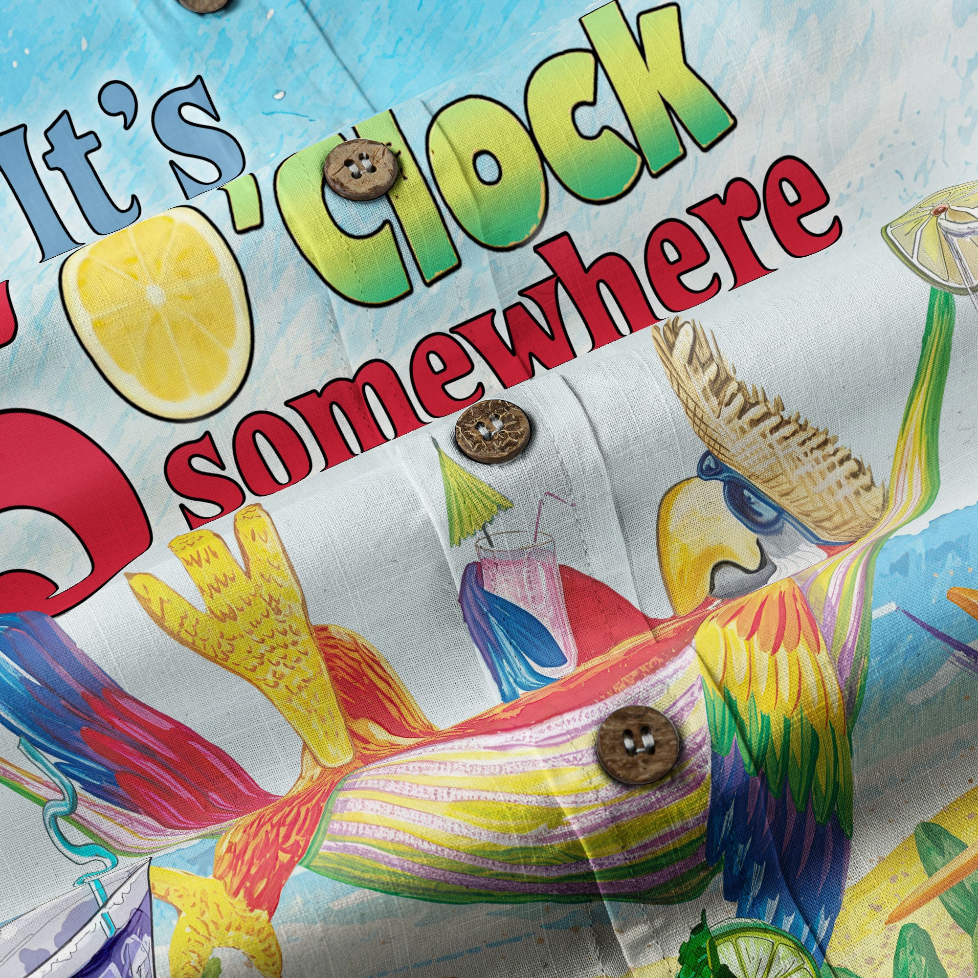 Parrot It’S 5 O’Clock Somewhere Hawaiian Shirt, Parrot on Hammock Hawaiian Shirt - The Palmix