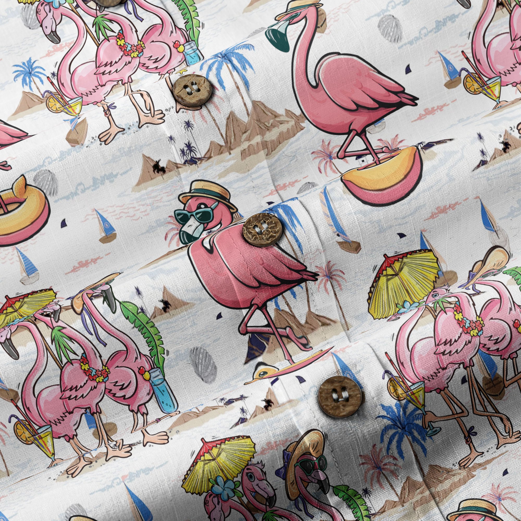 Flamingo Aloha Hawaii Shirt, Flamingo Summer Beach Hawaii Shirt - The Palmix