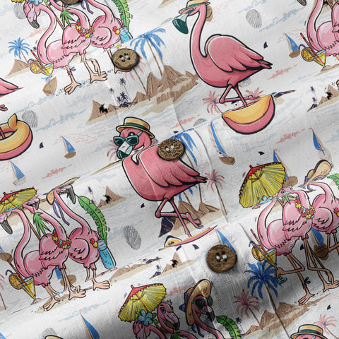 Flamingo Aloha Hawaii Shirt, Flamingo Summer Beach Hawaii Shirt - The Palmix