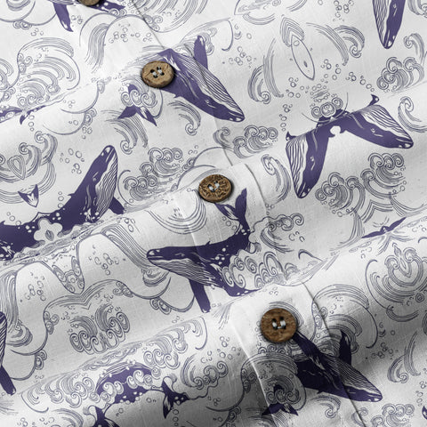 Whale Hawaiian Pattern, Ocean Animals Hawaii Shirt - The Palmix