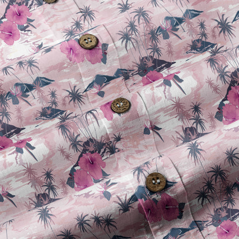 Monotone Vintage Pink Island Summer Hawaii Shirt - The Palmix