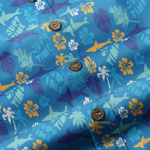 Surf Time Hibiscus Flowers Hawaii Shirt, Aloha Pattern Hawaii Shirt - The Palmix