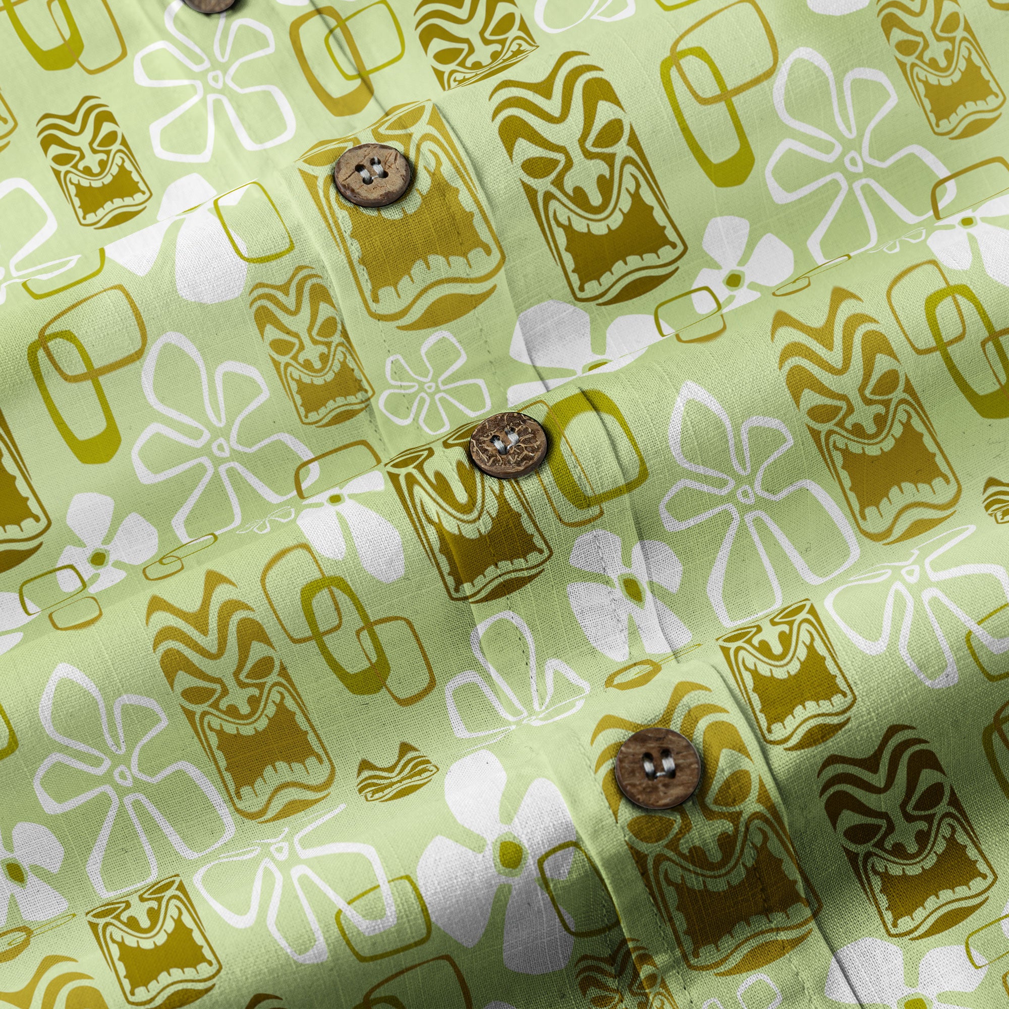 Exotic Tiki Pattern Hawaii Shirt for Men, Hibiscus Hawaii Shirt - The Palmix