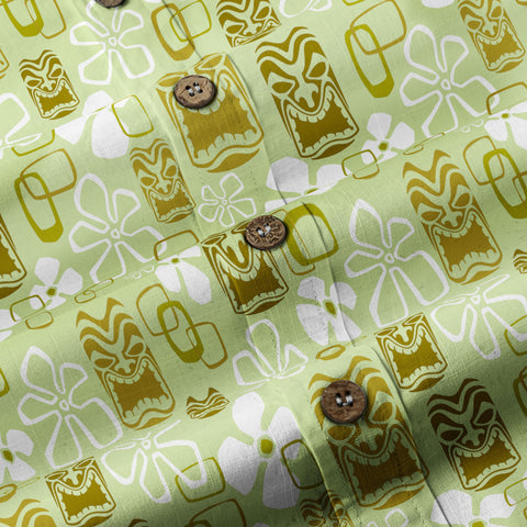 Exotic Tiki Pattern Hawaii Shirt for Men, Hibiscus Hawaii Shirt - The Palmix