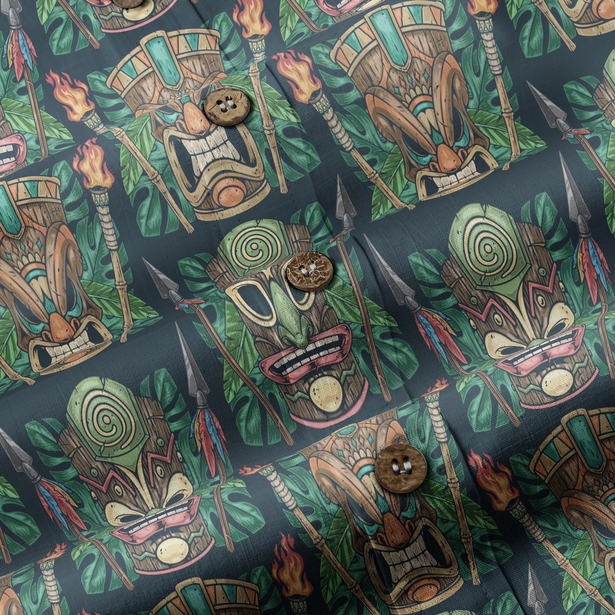 Exotic Tiki Mask Pattern Hawaii Shirt for Men - The Palmix