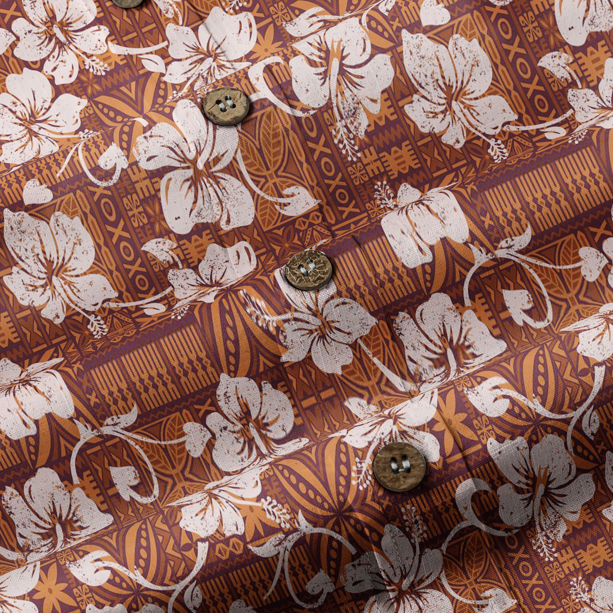 Vintage Tribal Hawaii Shirt for Men, Aloha Pattern Hawaii Shirt - The Palmix
