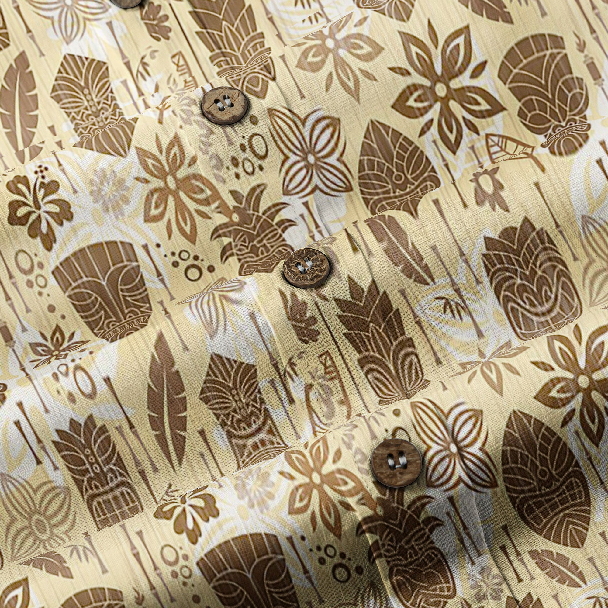 Surfing Tiki Mask Pattern Hawaii Shirt for Men, Tiki Mask Hawaiian Shirt - The Palmix