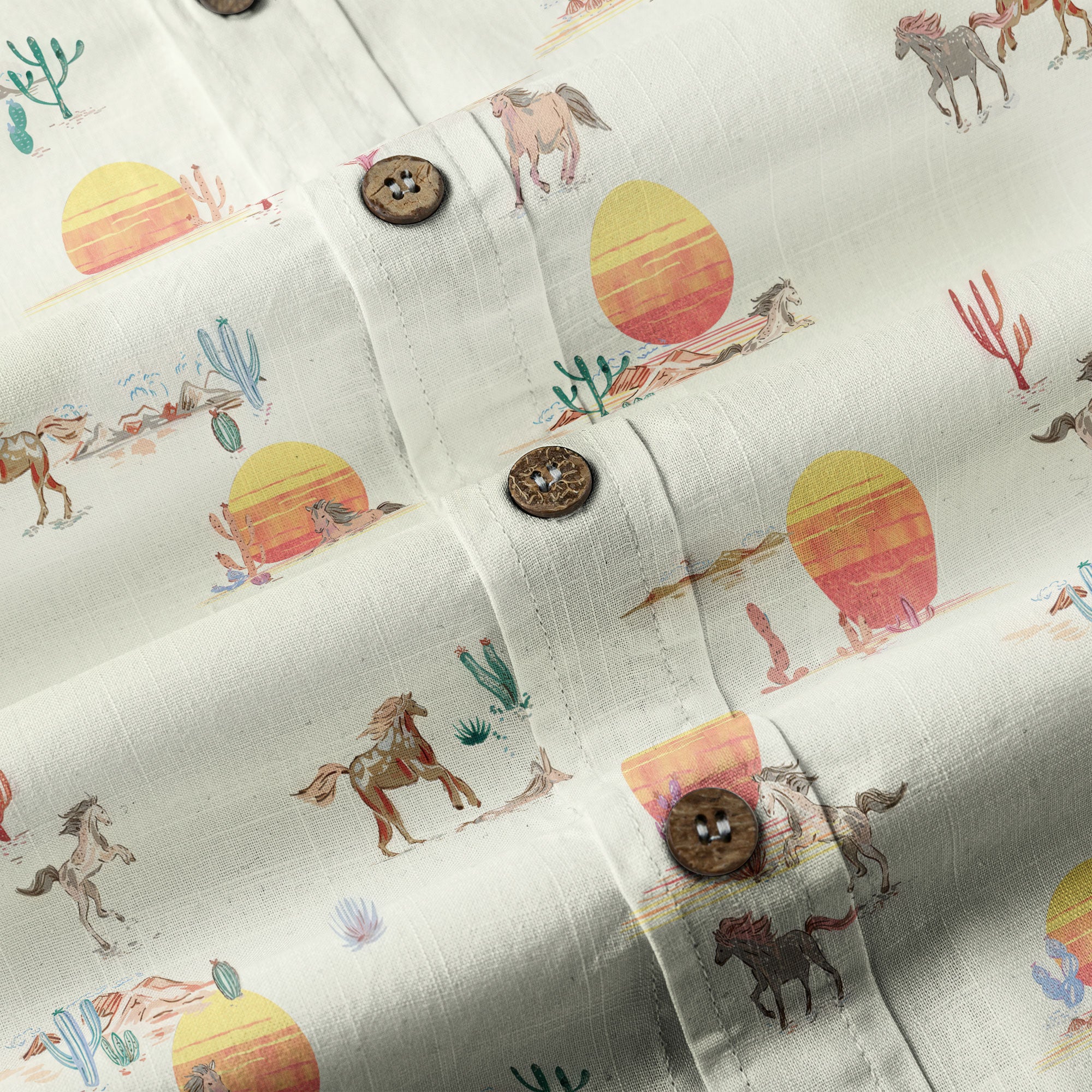 Horses Running Desert Western Hawaiian Shirt Desert Summer Beach Aloha Shirt - The Palmix