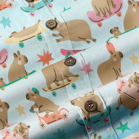 Tropical Capybara Hawaiian Shirt Aloha Funny Beach Capybara Shirt - The Palmix