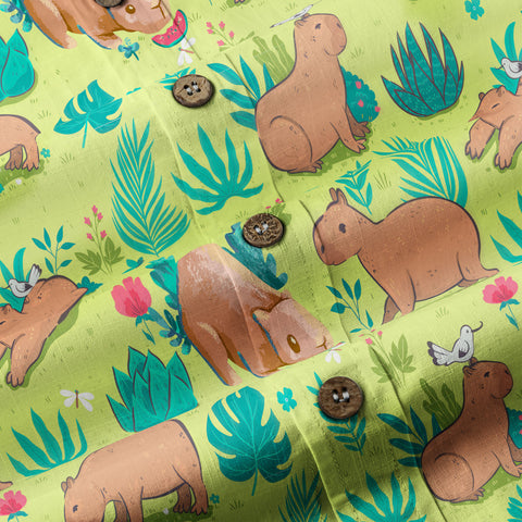 Tropical Capybara Hawaiian Shirt Aloha Funny Beach Capybara Shirt - The Palmix