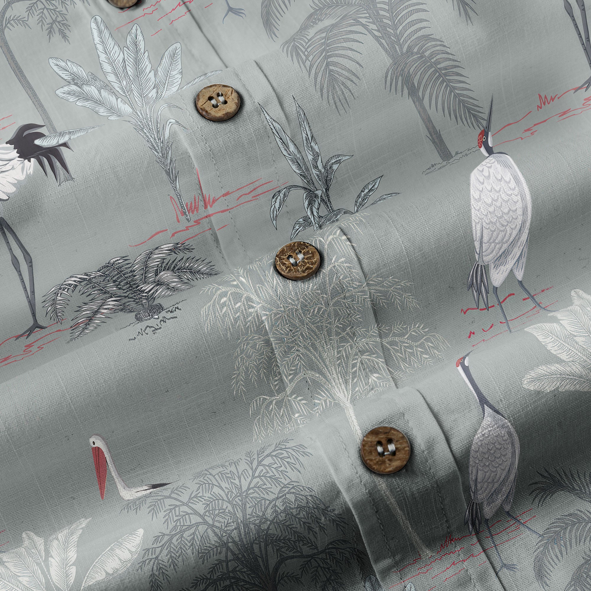Tropical Birds in Exotic Flowers Wildlife and Plants Floral Colorful Shirt - The Palmix