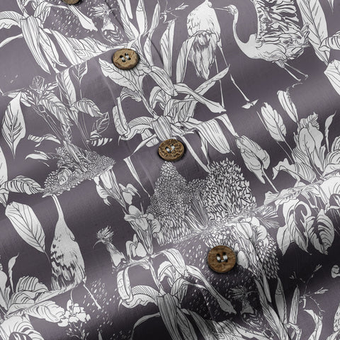 Tropical Birds in Exotic Flowers Wildlife and Plants Floral Colorful Shirt - The Palmix