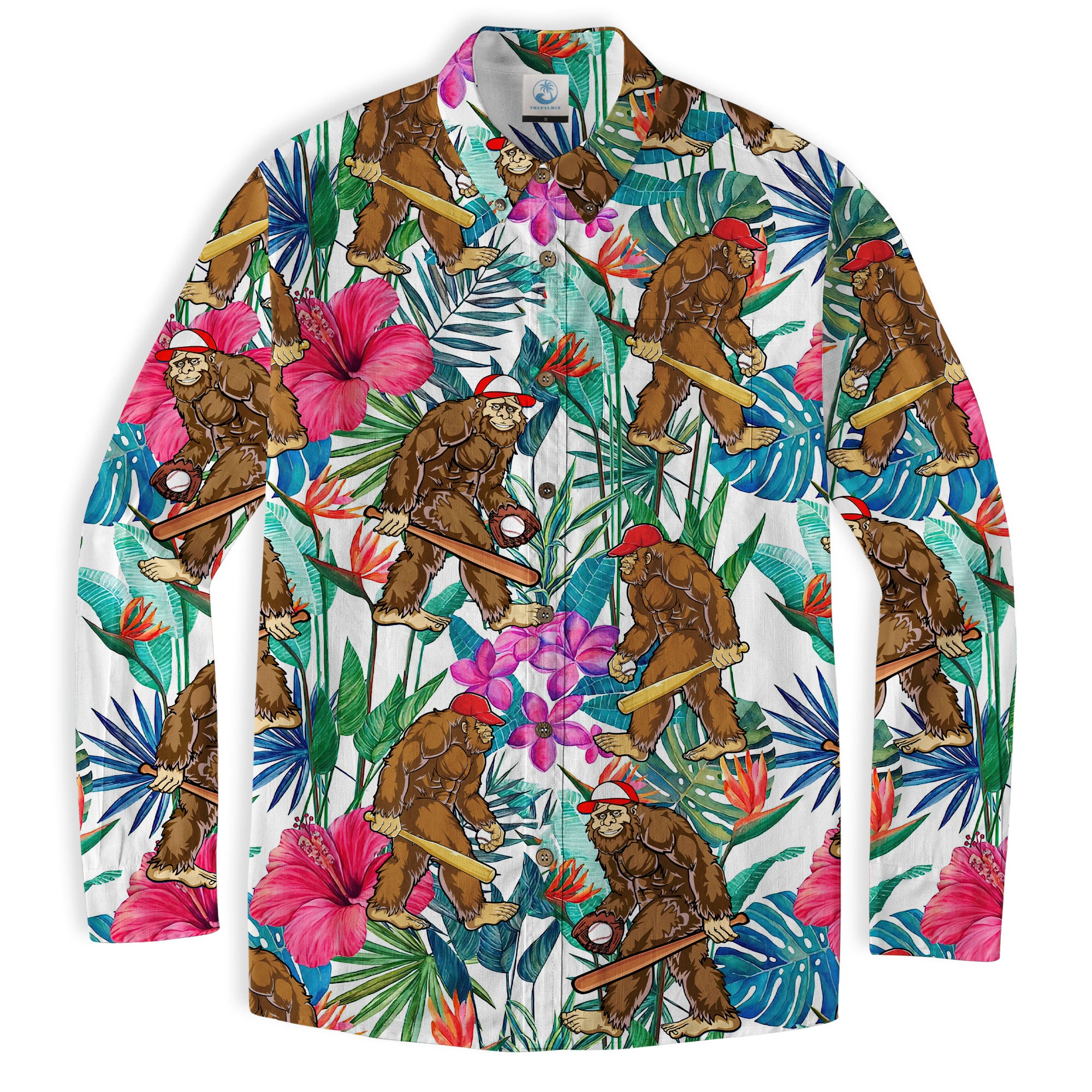 Bigfoot Baseball Hawaiian Shirt, Bigfoot Aloha Hawaii Shirt - The Palmix