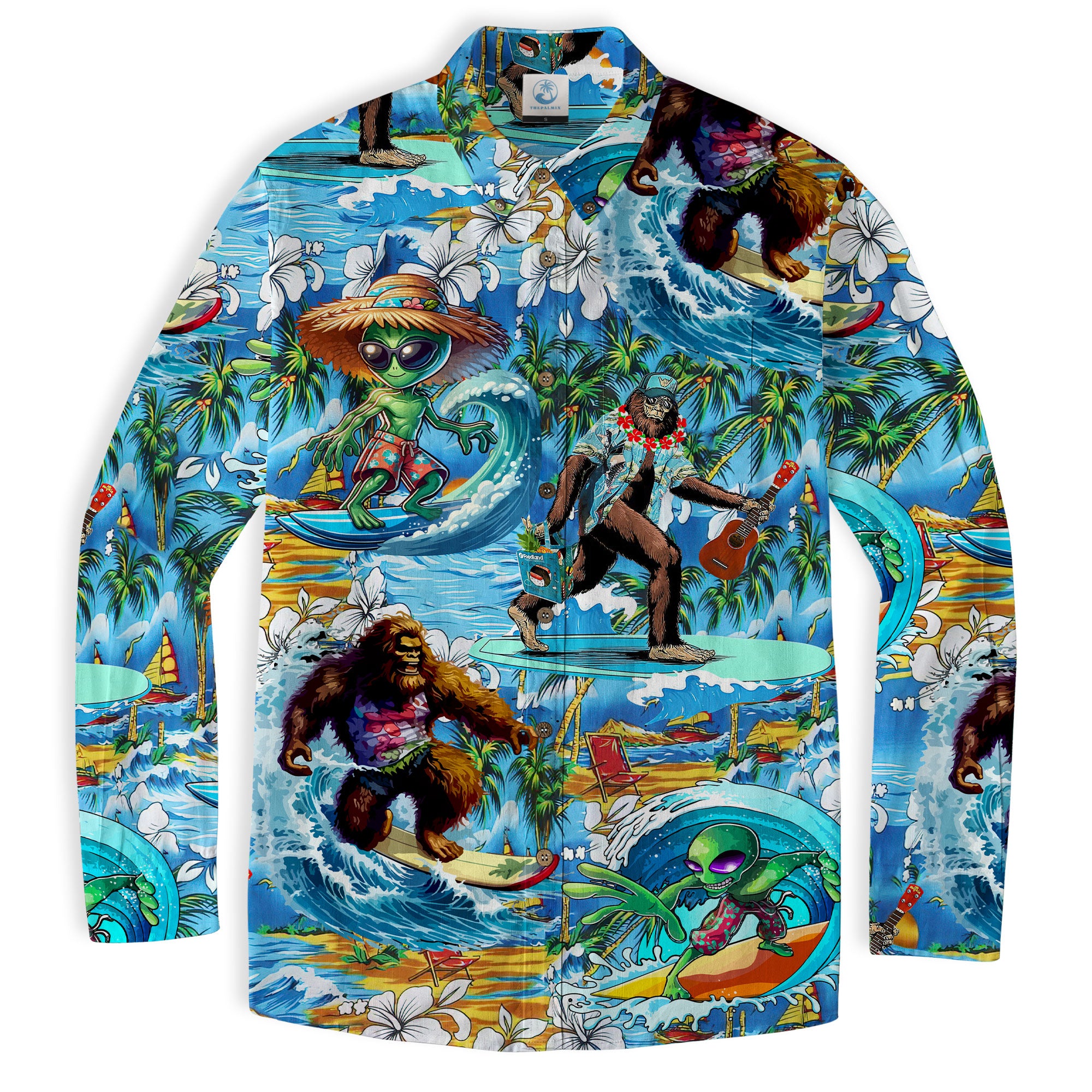 Bigfoot Baseball Hawaiian Shirt, Bigfoot Aloha Hawaii Shirt - The Palmix