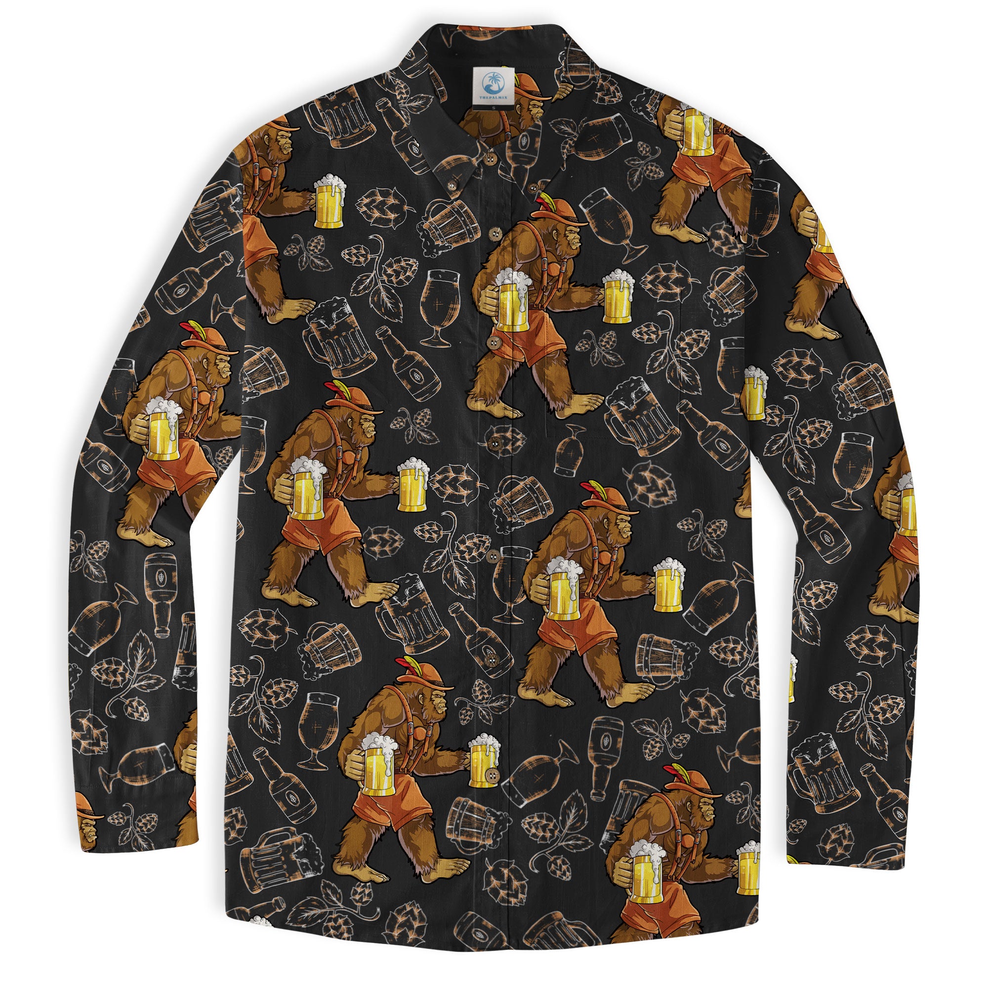 Bigfoot Beer Hawaiian Shirt, Bigfoot Aloha Shirt, Beer Button Up Shirt - The Palmix