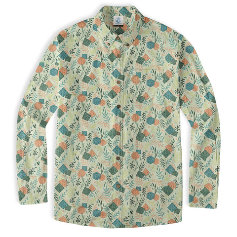 DD Dungeon Master Hawaiian Long Sleeve Shirt Dice Set Tabletop Games Button up Shirt Gifts - The Palmix