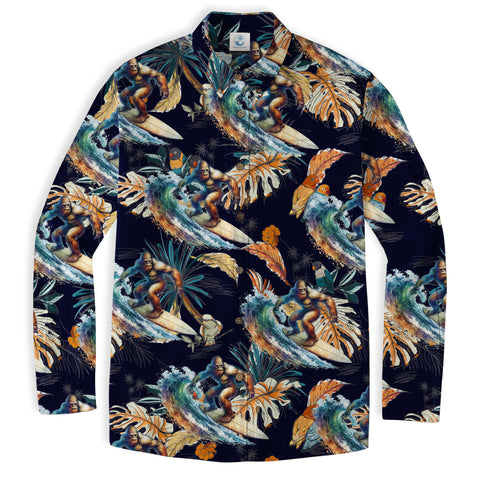 Camo Bigfoot Hawaiian Shirt Men Women, Hibiscus Bigfoot Sasquatch Hawaiian Shirt, Bigfoot Summer Beach Aloha Short Sleeve Button Down - The Palmix