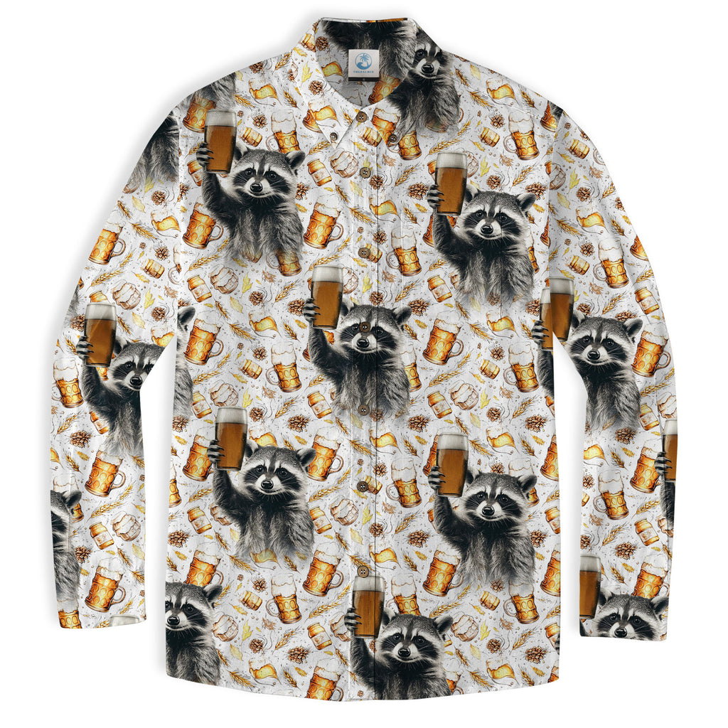 Tropical Fruits Raccoon Hawaiian Shirt Men Women, Women Raccoon Shirt, Raccoon Button Up - The Palmix