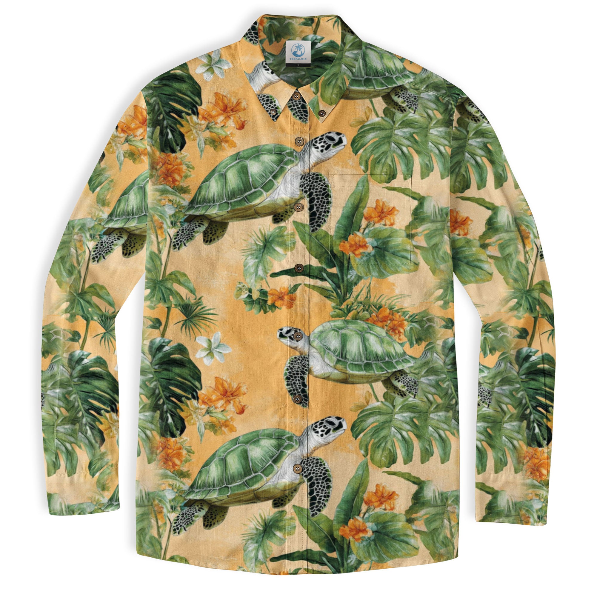 Tropical Turtle Hawaiian Shirts for Men Women, Sea Turtle Aloha Summer Beach Shirt - The Palmix