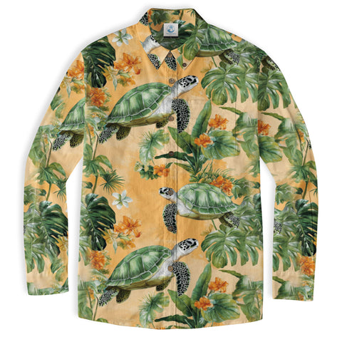 Tropical Turtle Hawaiian Shirts for Men Women, Sea Turtle Aloha Summer Beach Shirt - The Palmix