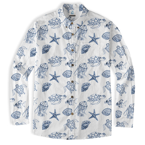 Sea Turtle Hawaiian Shirts for Men Women Youth, Vintage Sea Turtle Aloha Summer Beach Shirt - The Palmix